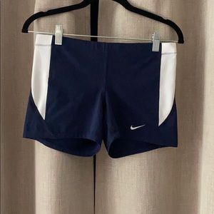 Navy blue Nike Dri-fit spandex shorts